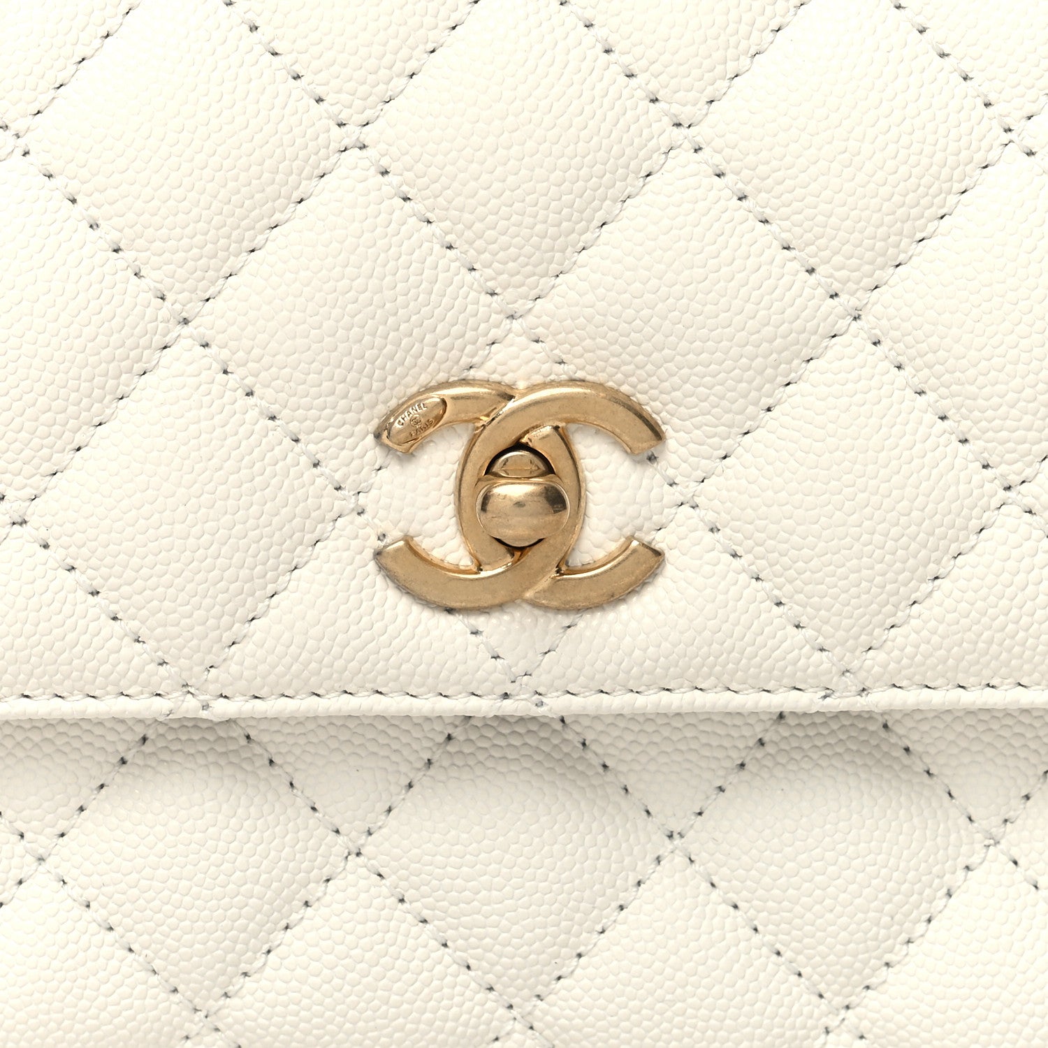 Chanel Caviar Quilted Mini Coco Chain Handle Flap White 8 of 12