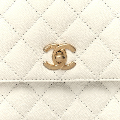 Chanel Caviar Quilted Mini Coco Chain Handle Flap White 8 of 12