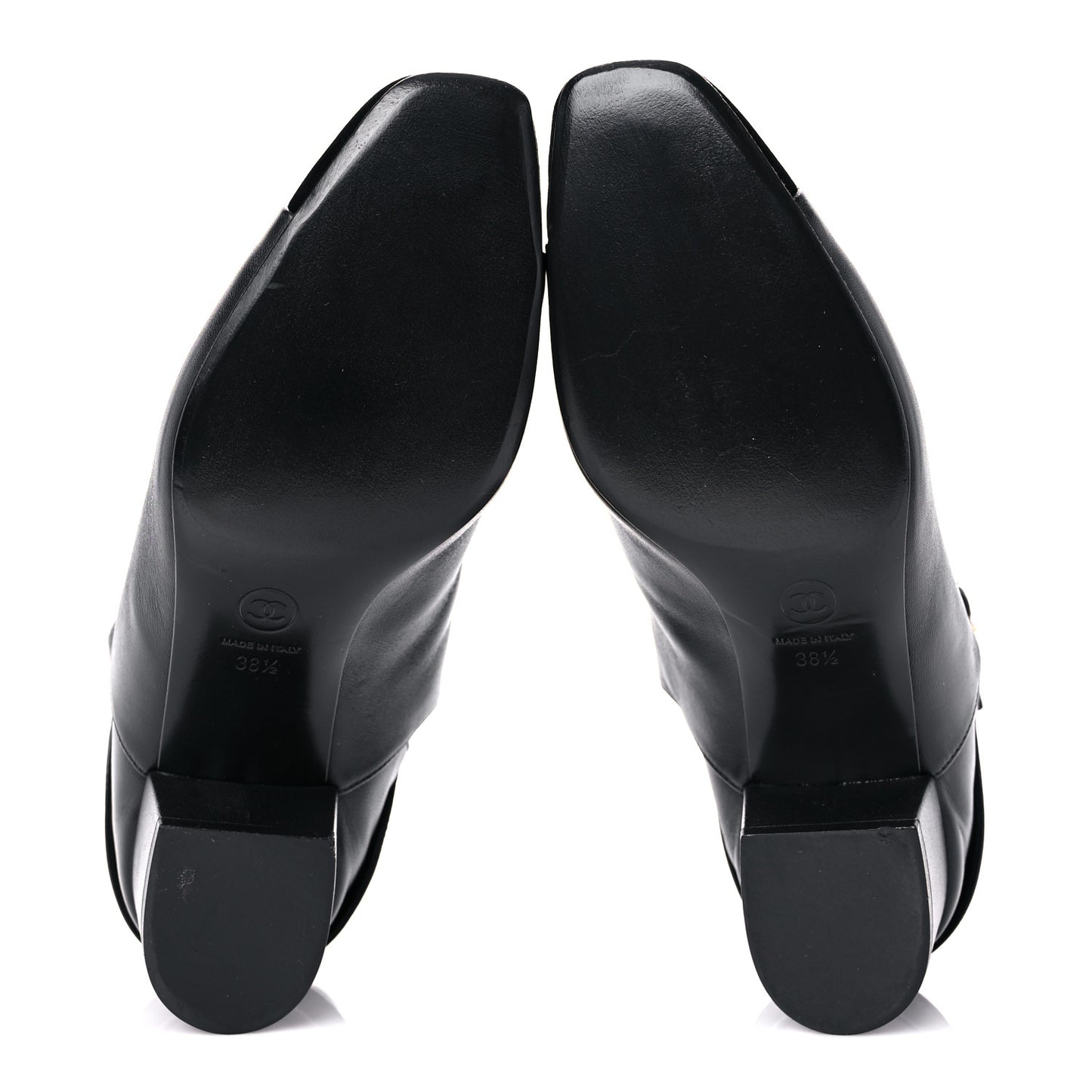 Lambskin Velvet Cap Toe Short Ankle Boots 38.5 Black