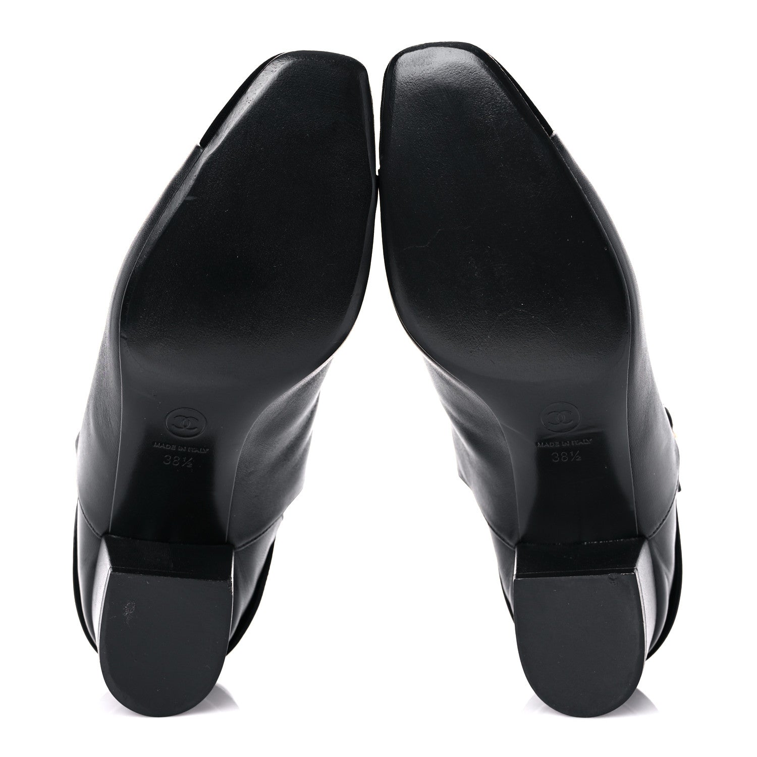 Chanel Lambskin Velvet Cap Toe Short Ankle Boots 38.5 Black 5 of 12