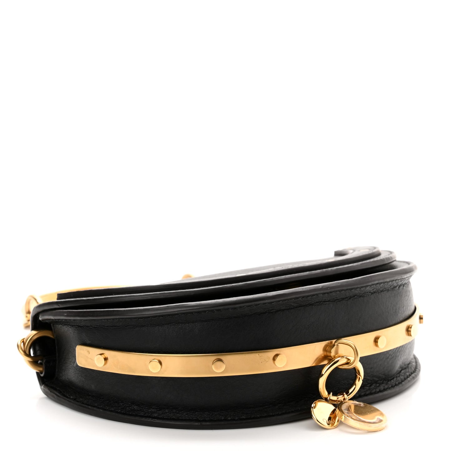 Calfskin Small Nile Bracelet Minaudiere Bag Black