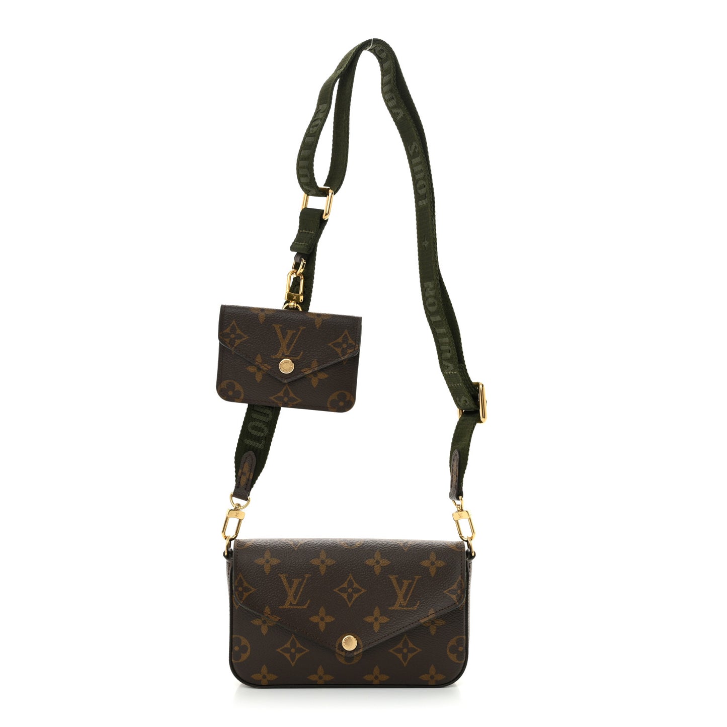 Monogram Felicie Strap & Go Kaki