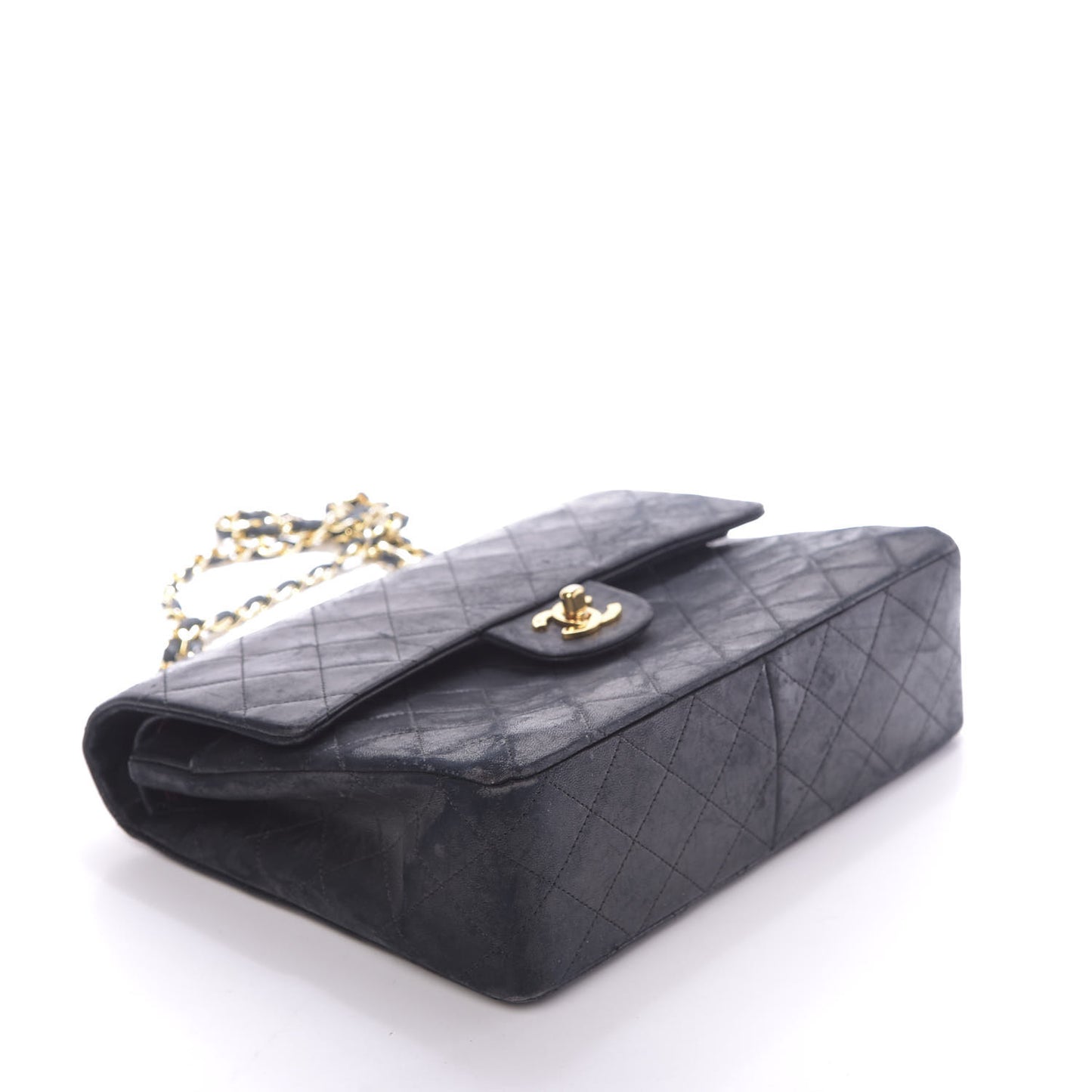 Lambskin Quilted Medium Double Flap Black