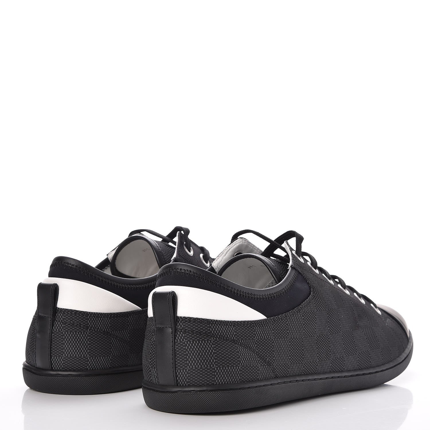 Louis Vuitton Lambskin Damier Graphite Baseball Sneakers 12 Black 4 of 9