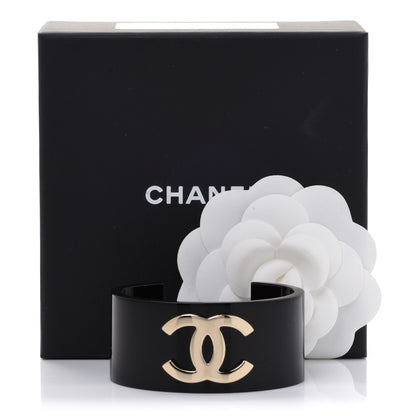 Chanel Resin CC Cuff Gold Black 5 of 5