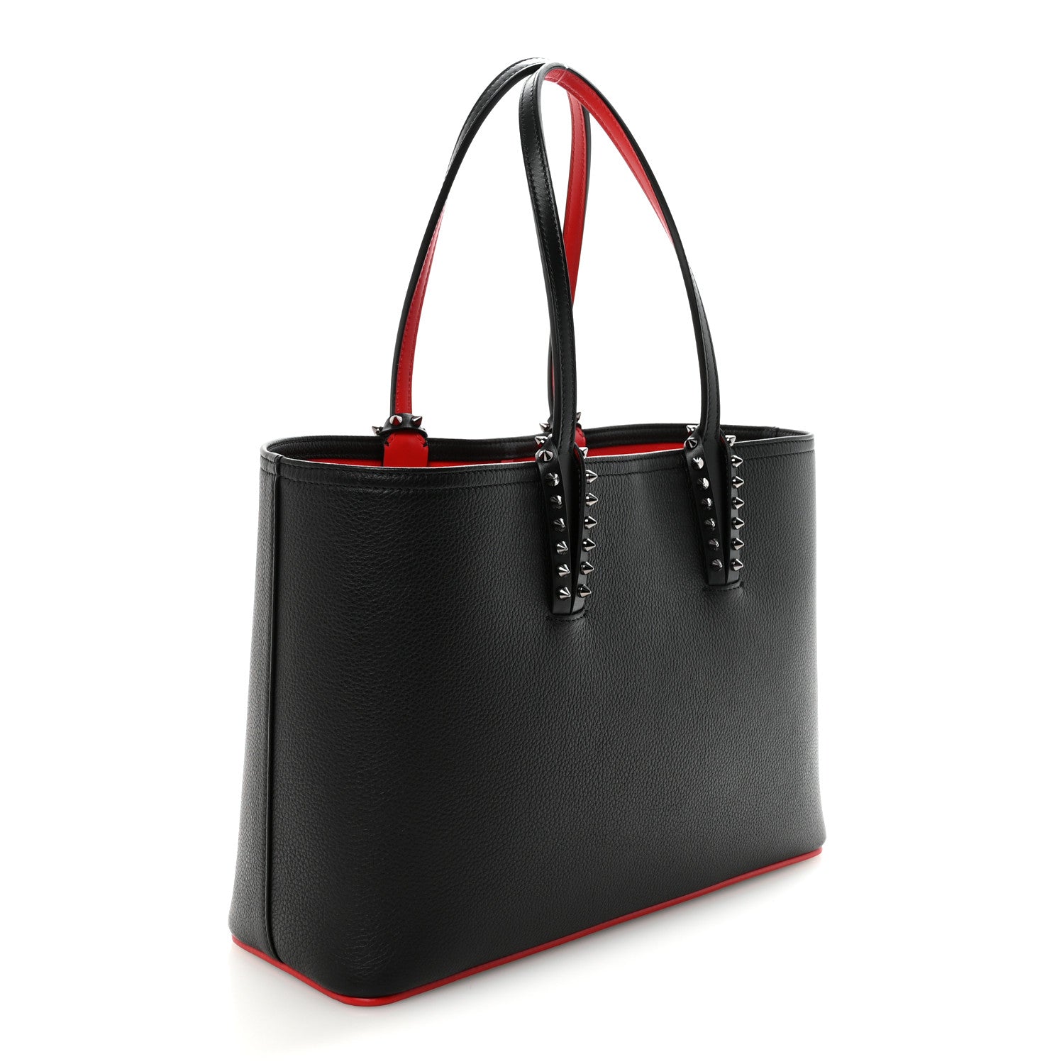 Christian Louboutin Calfskin Empire Spikes Small East West Cabata Tote Black 4 of 10