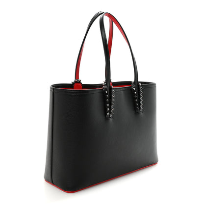 Christian Louboutin Calfskin Empire Spikes Small East West Cabata Tote Black 4 of 10