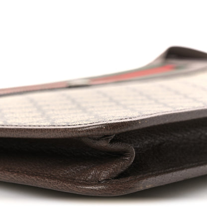Gucci GG Supreme Monogram Textured Calfskin Web Ophidia Documents Holder Beige Ebony New Acero Acero 9 of 10
