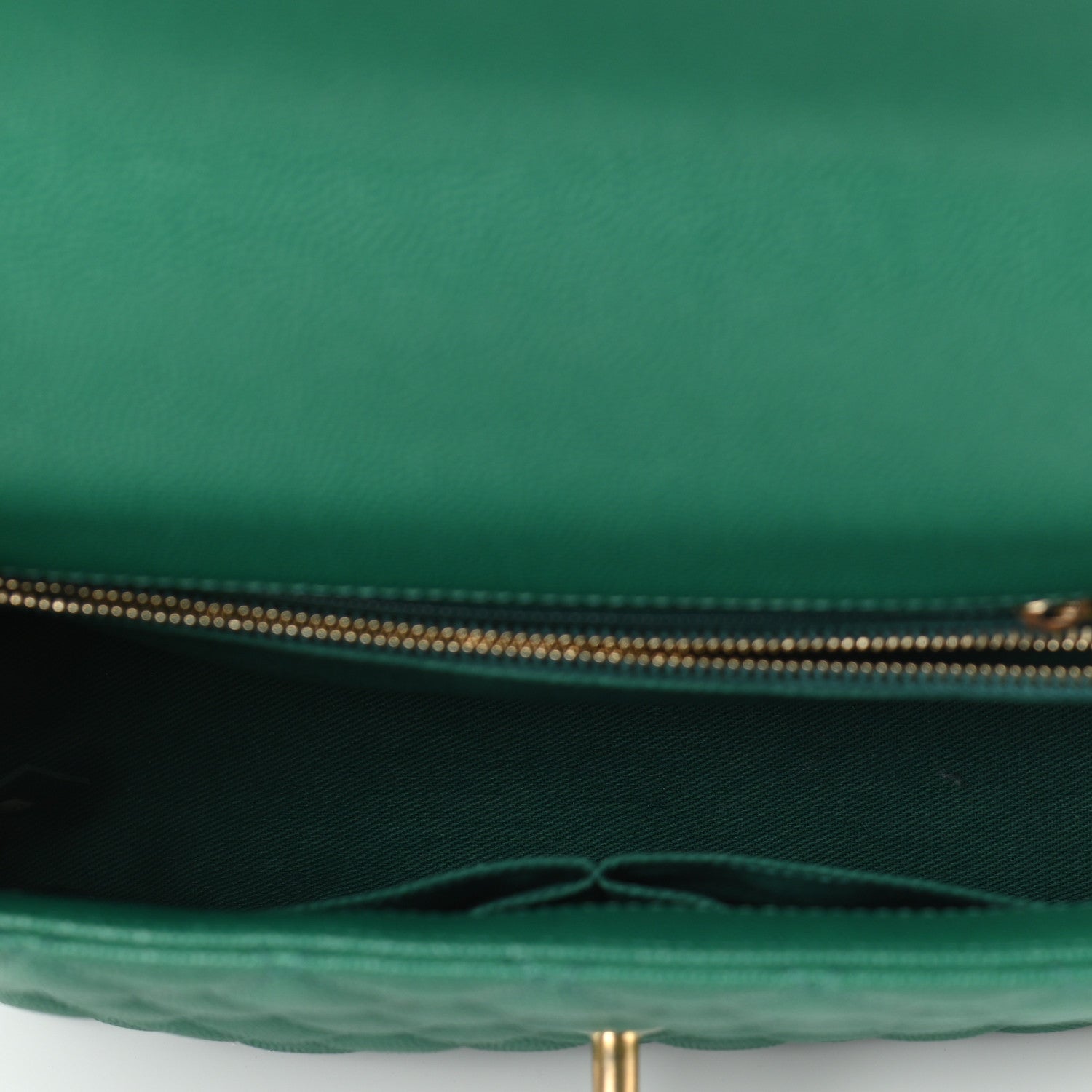 Chanel Caviar Quilted Small Coco Handle Flap Green 5 of 10