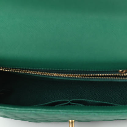 Chanel Caviar Quilted Small Coco Handle Flap Green 5 of 10