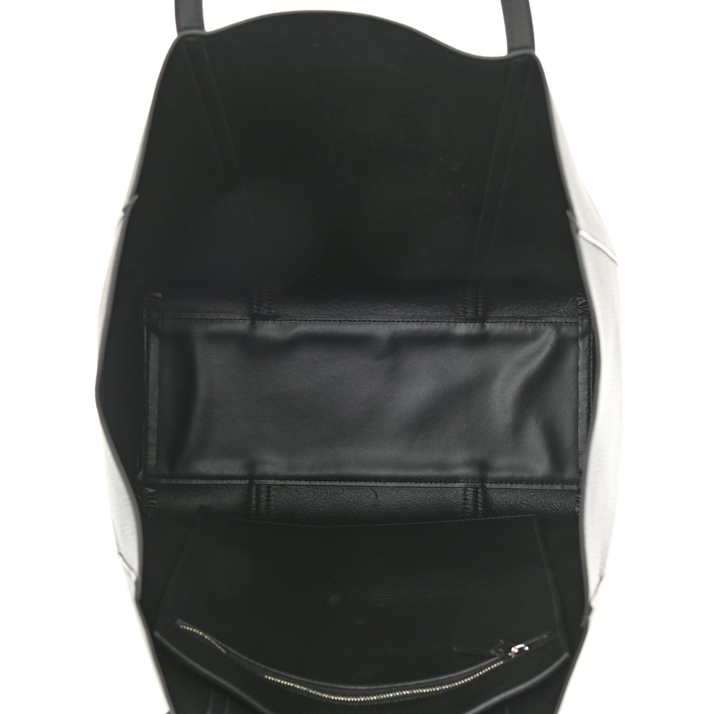 Calfskin Logo Small Everyday Tote Dark Grey White