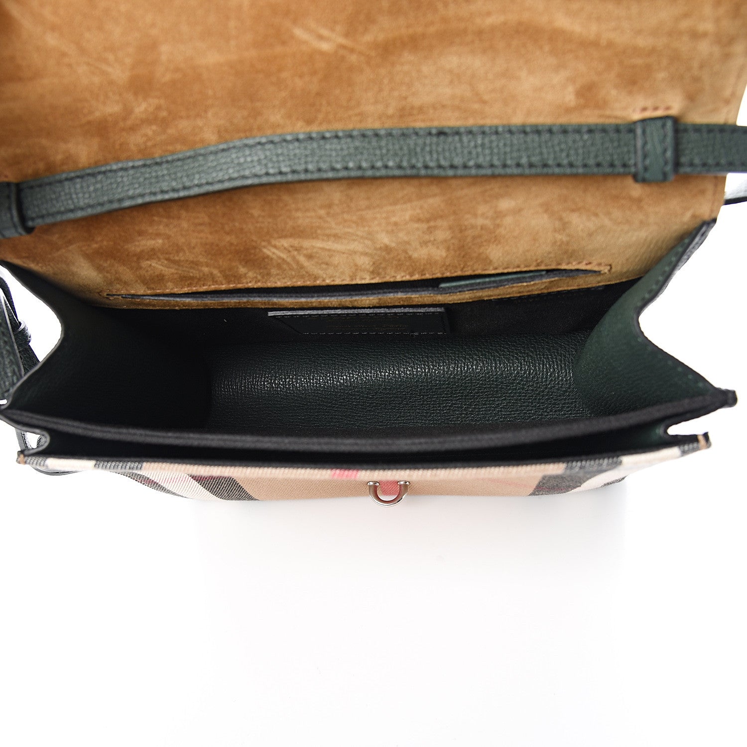 Burberry Derby Calfskin House Check Small Macken Crossbody Bag Dark Bottle Green 4 of 10
