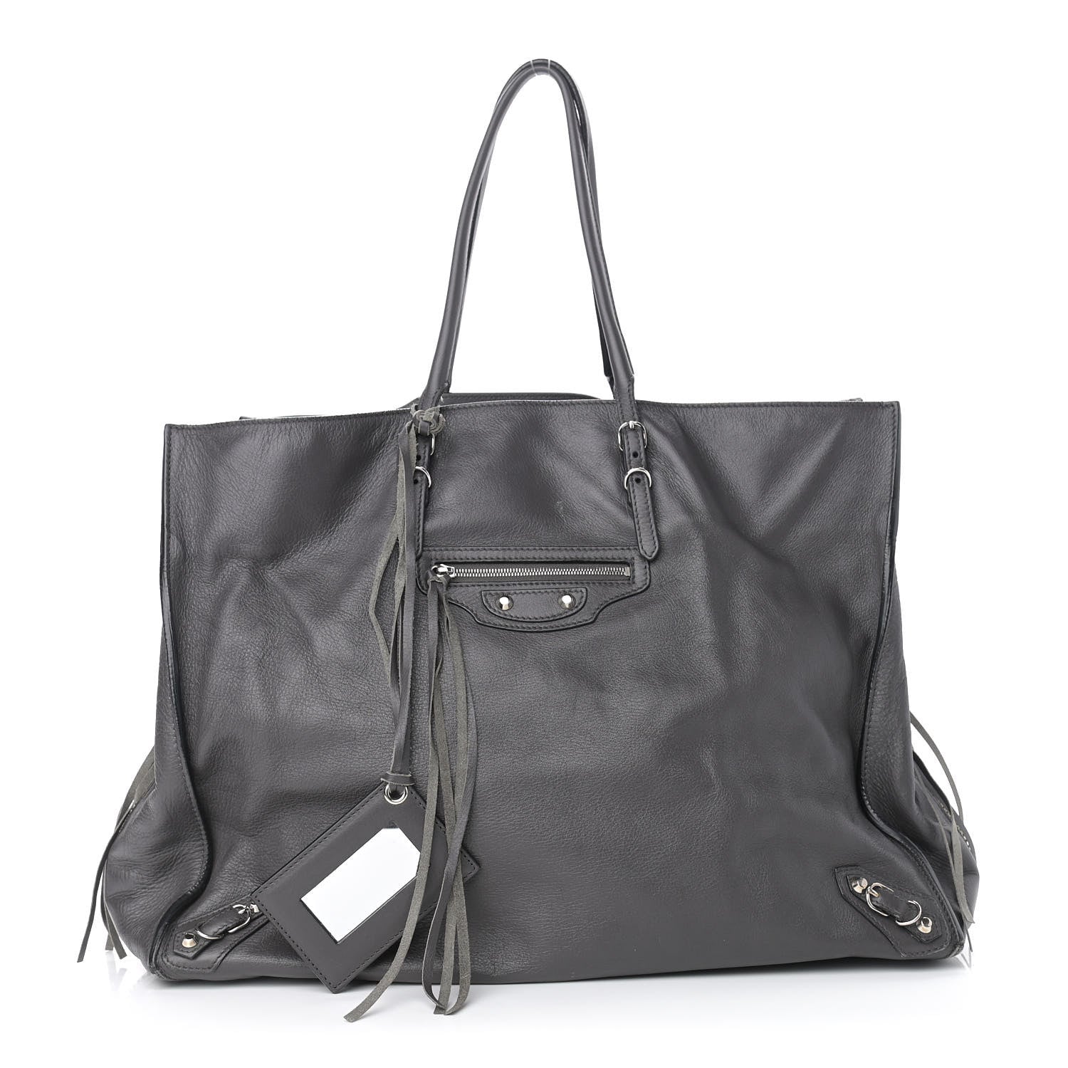 Balenciaga Veau Papier A4 Zip Around Tote Black Gris Fossile 1 of 12