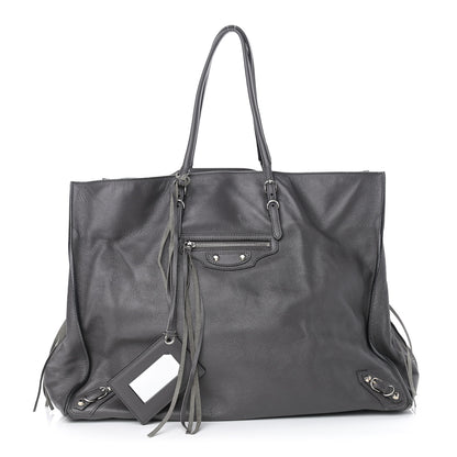 Balenciaga Veau Papier A4 Zip Around Tote Black Gris Fossile 1 of 12