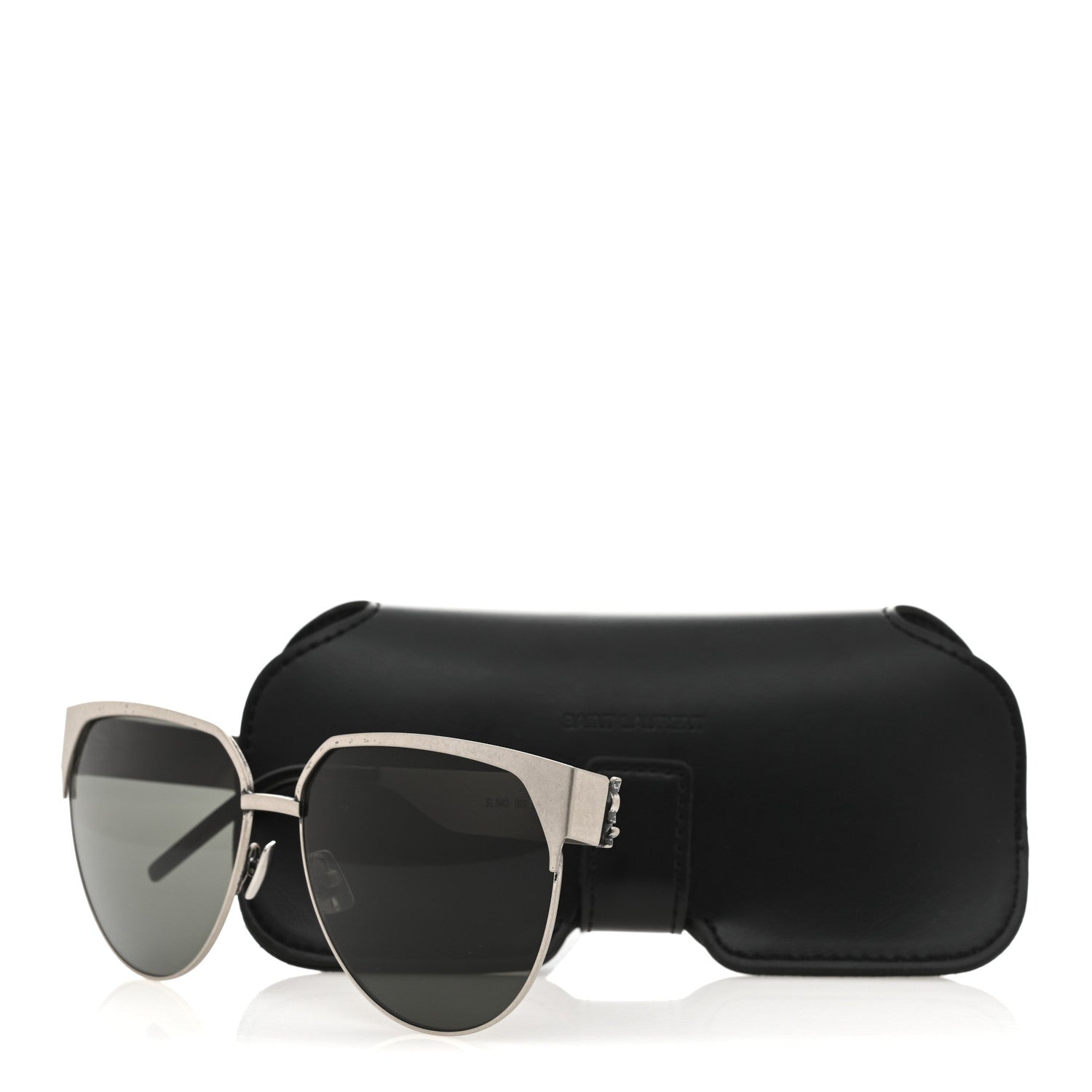 Saint Laurent Aged Metal Cat Eye SLM43 Sunglasses Sliver 7 of 7