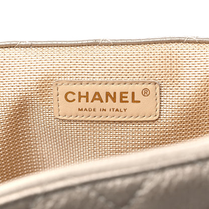 Chanel Metallic Calfskin Quilted XXL Travel Flap Bag Gold 6 of 15