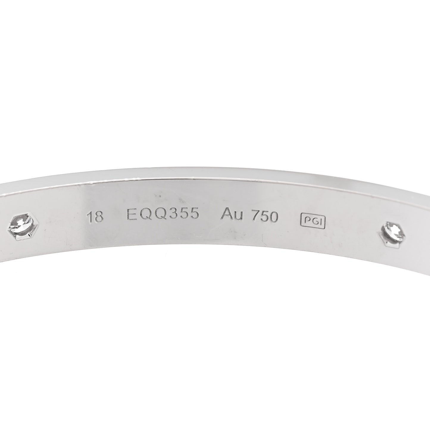 18K White Gold 4 Diamond Love Bracelet 18