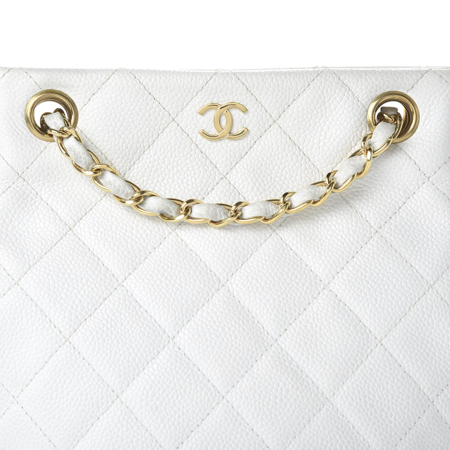 Caviar Quilted Shoulder Bag White