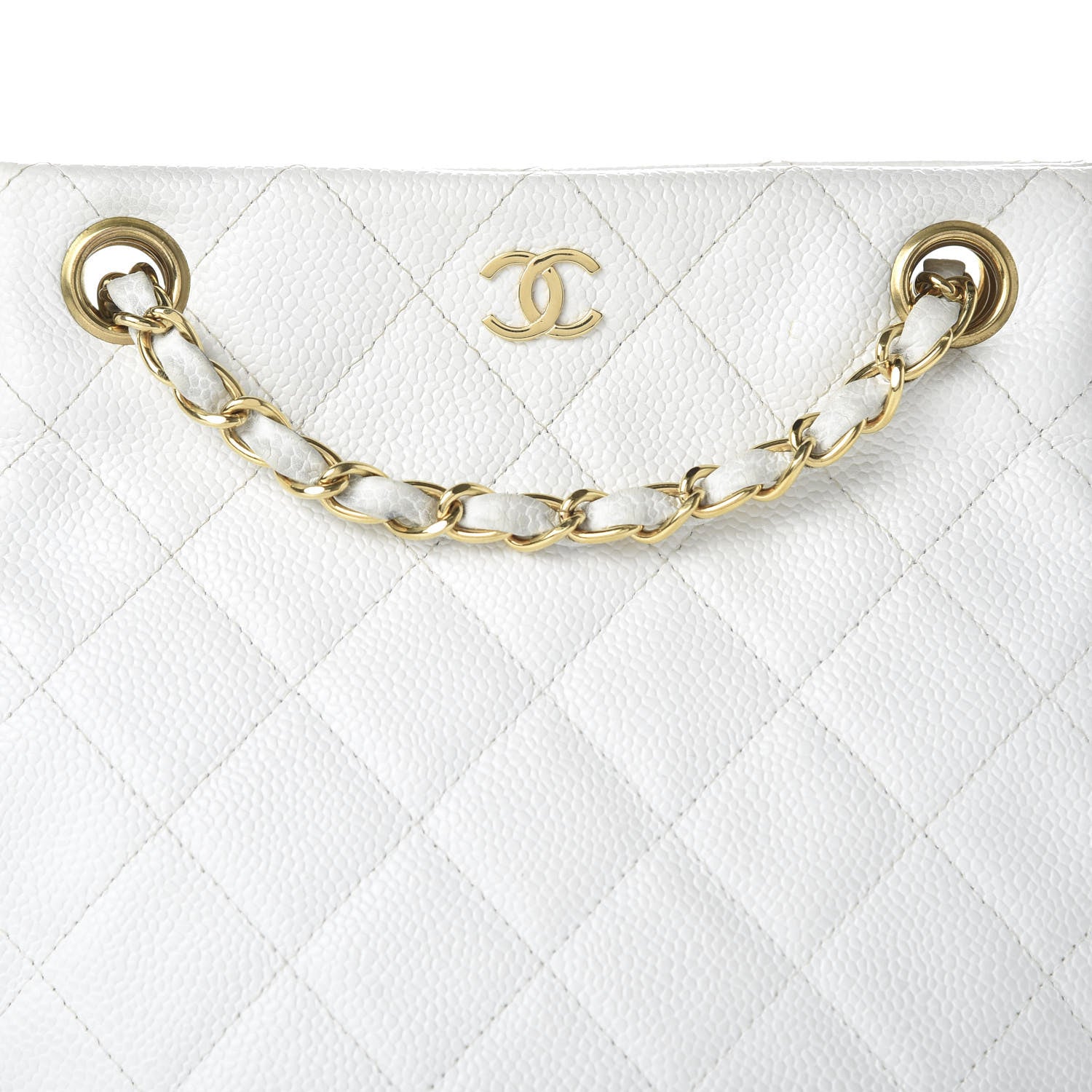 Chanel Caviar Quilted Shoulder Bag White 10 of 10