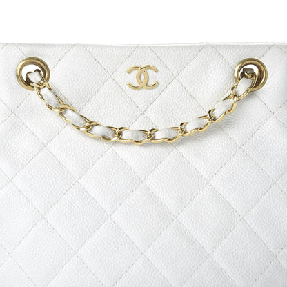 Chanel Caviar Quilted Shoulder Bag White 10 of 10