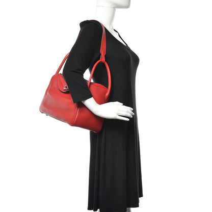 Hermes Taurillon Clemence Lindy 30 Rouge Casaque 3 of 14