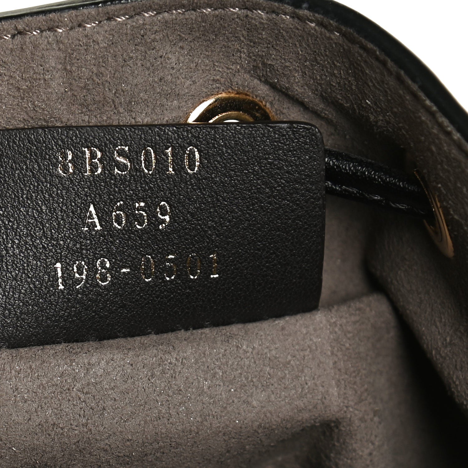 Fendi Vitello Liberty F is Fendi Bi-Color FF 1974 Embossed Mini Mon Tresor Bucket Bag Maya Black 6 of 12