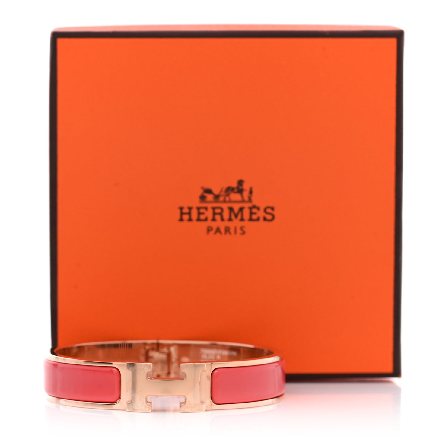 Enamel Narrow Clic Clac H Bracelet PM Rouge Corail