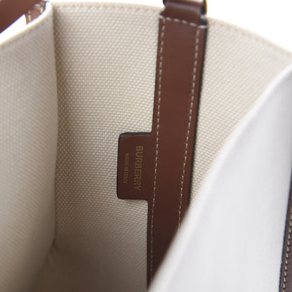 Burberry Canvas Cotton Small Peggy Bucket Bag Natural Gold 7 of 8