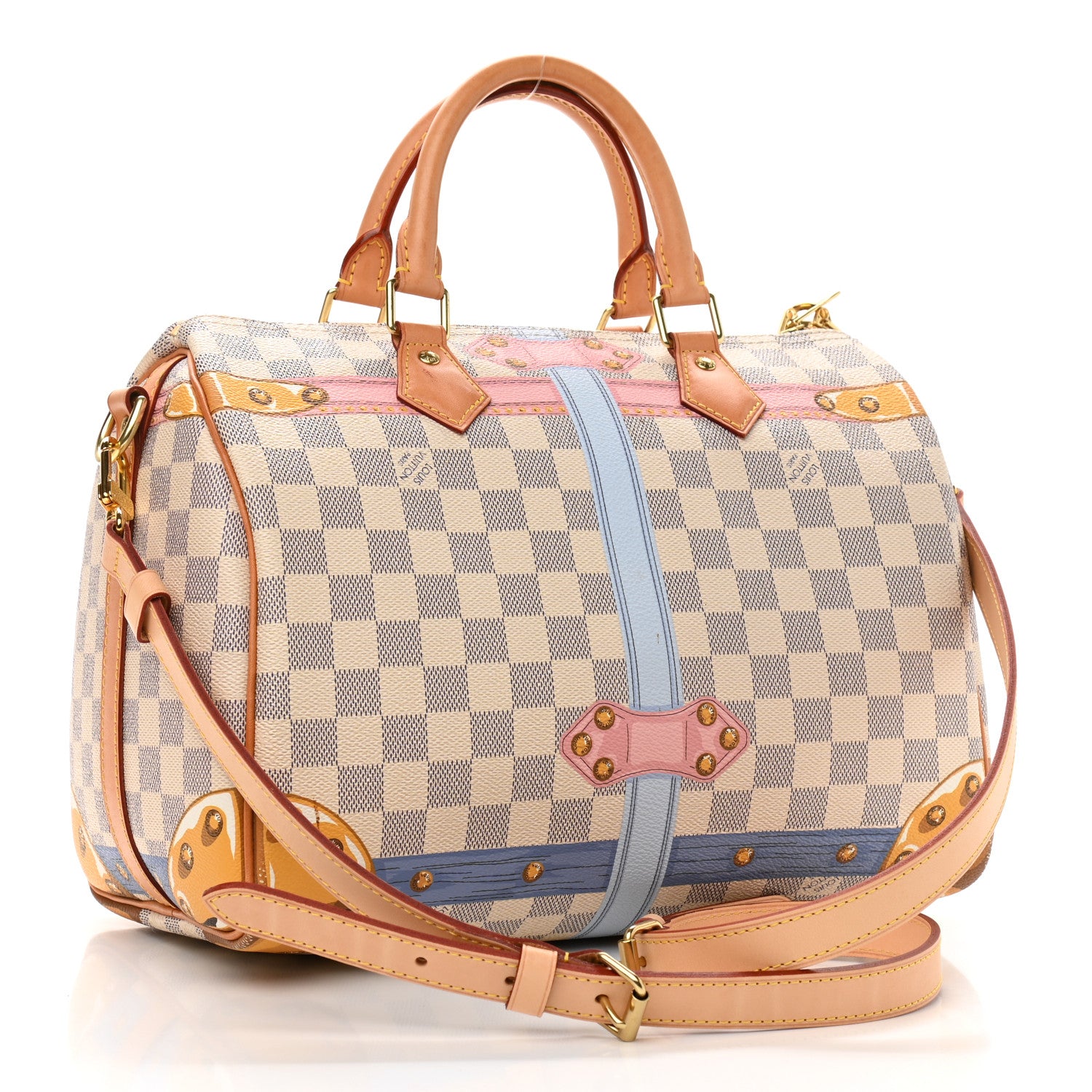 Louis Vuitton Damier Azur Summer Trunks Speedy Bandouliere 30 3 of 13