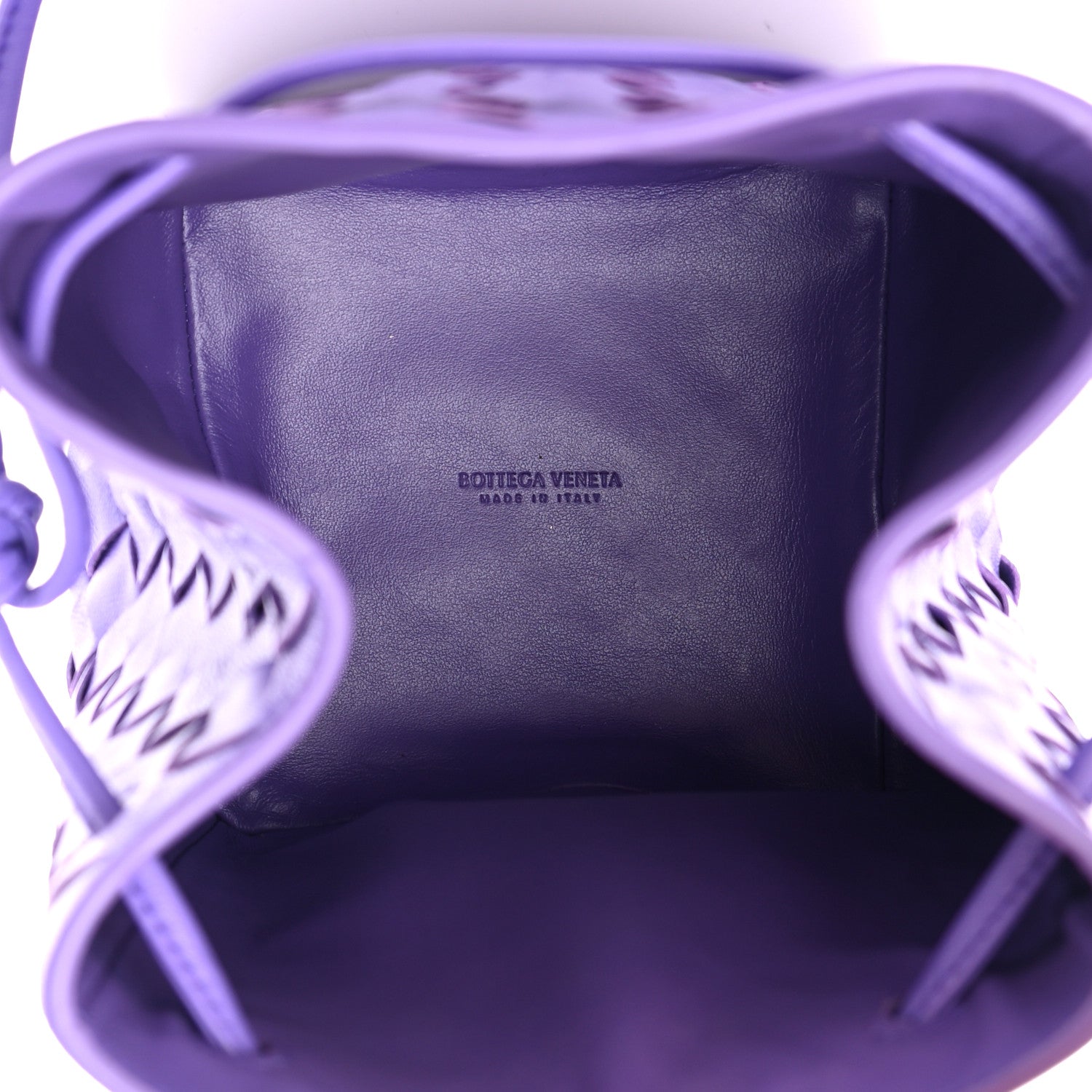 Bottega Veneta Nappa Intrecciato Small Drawstring Bucket Bag Purple 5 of 11
