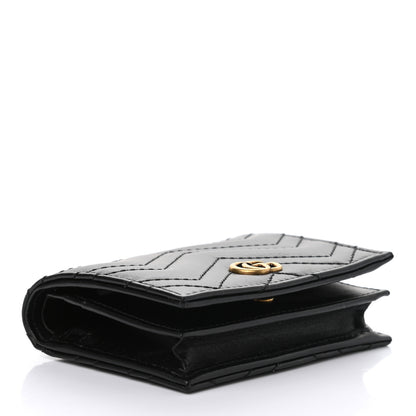 Gucci Calfskin Matelasse GG Marmont Card Case Wallet Black 4 of 7