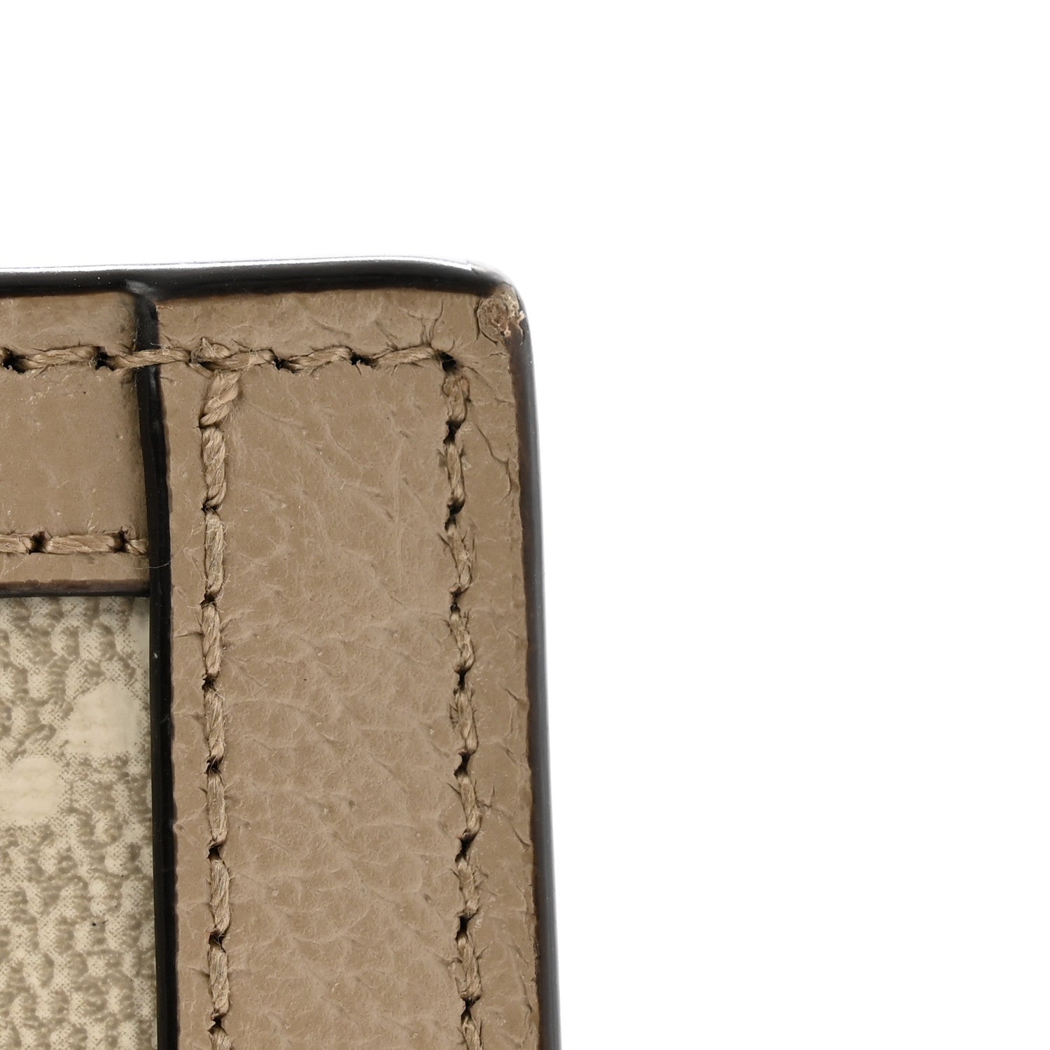 Gucci GG Supreme Monogram Textured Dollar Calfskin Web Ophidia Card Case Beige Mystic White Oatmeal 10 of 11