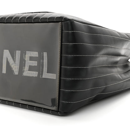 Chanel Lambskin Vertical Quilted Large Mademoiselle Tote Black 10 of 10