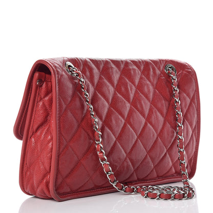 Chanel Caviar Quilted Large French Riviera Flap Red 3 of 13
