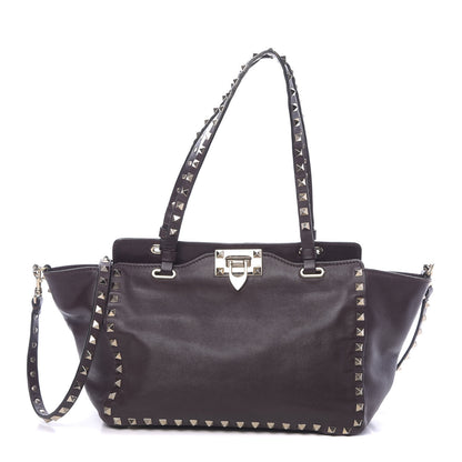 Valentino Garavani Vitello Small Rockstud Tote Griotte 1 of 14