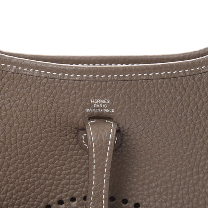 Hermes Taurillon Clemence Amazone Evelyne TPM Etoupe Bleu Indigo 6 of 11
