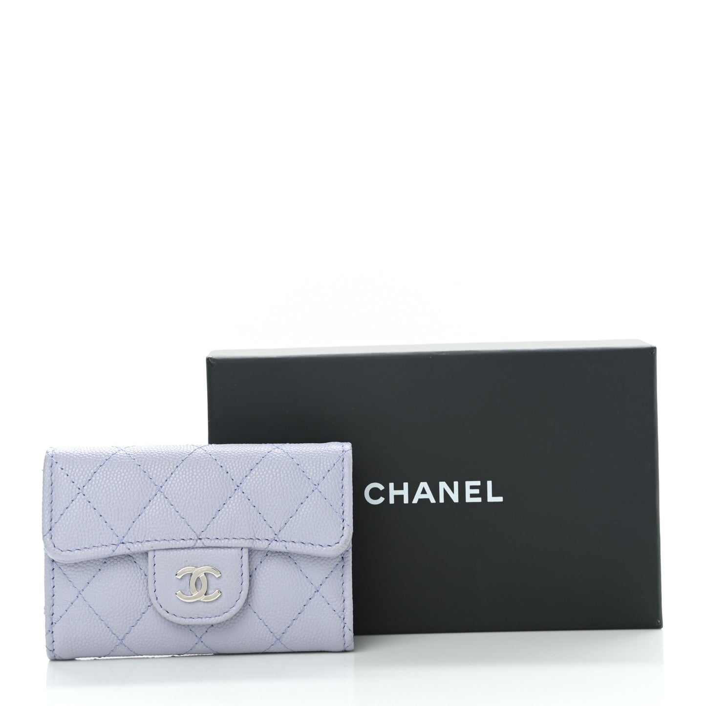 Caviar Quilted Classic 4 Key Holder Wallet Light Purple