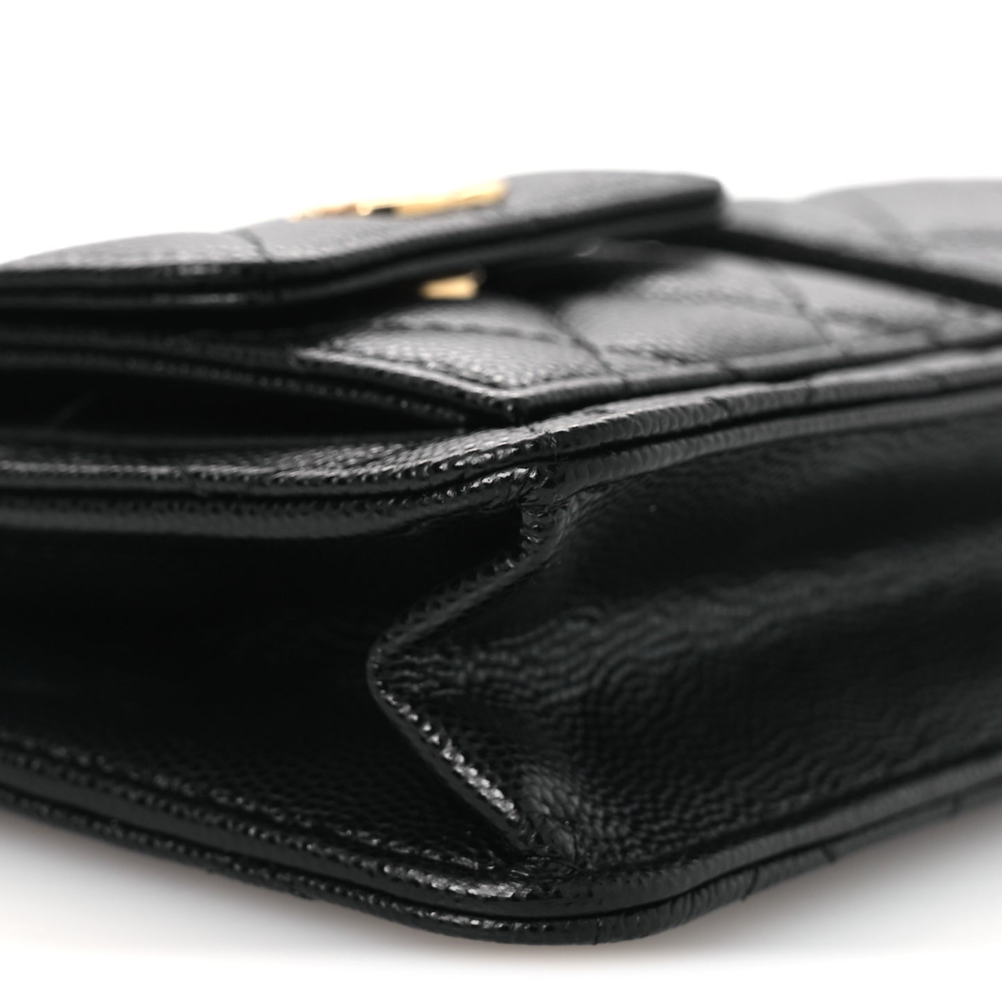 Caviar Quilted Polly Pocket Pouch Black