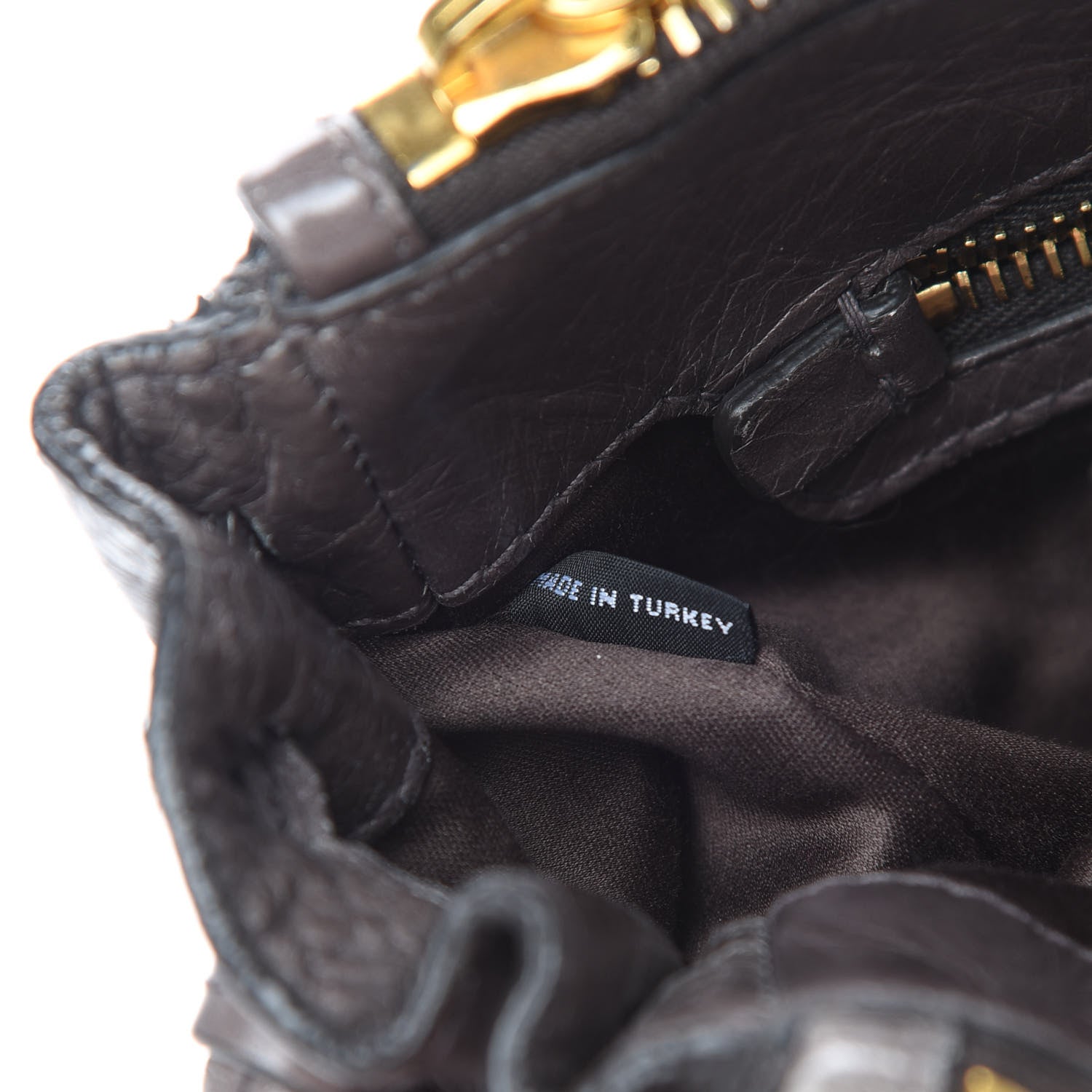 Miu Miu Vitello Shine Double Zip Tote Fumo 9 of 16