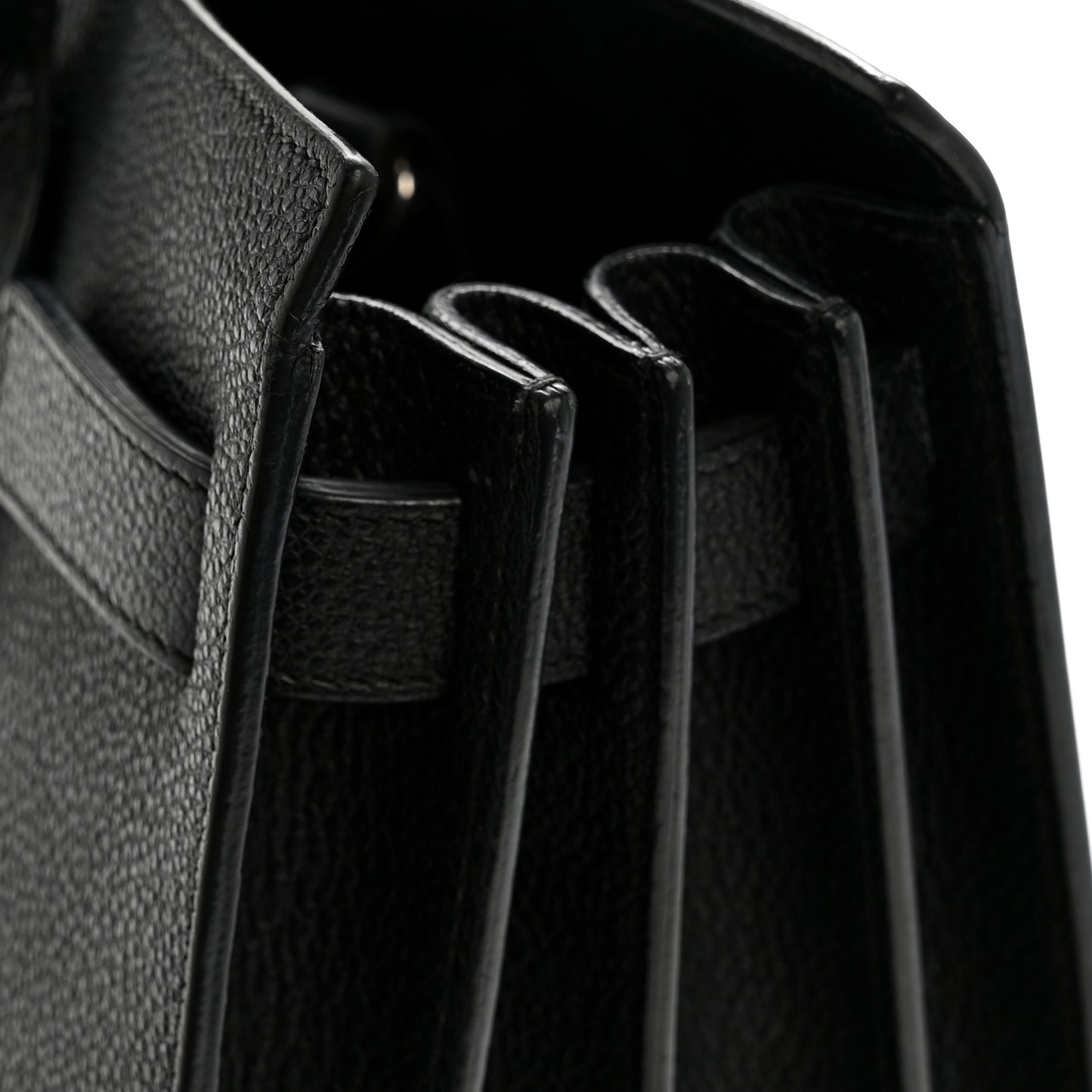 Grained Calfskin Baby Sac De Jour Black