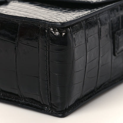 Salvatore Ferragamo Crocodile Altea Shoulder Bag Black 8 of 9