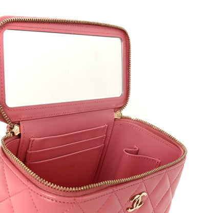 Chanel Lambskin Quilted Small Top Handle Vanity Case With Chain Pink 8 of 12