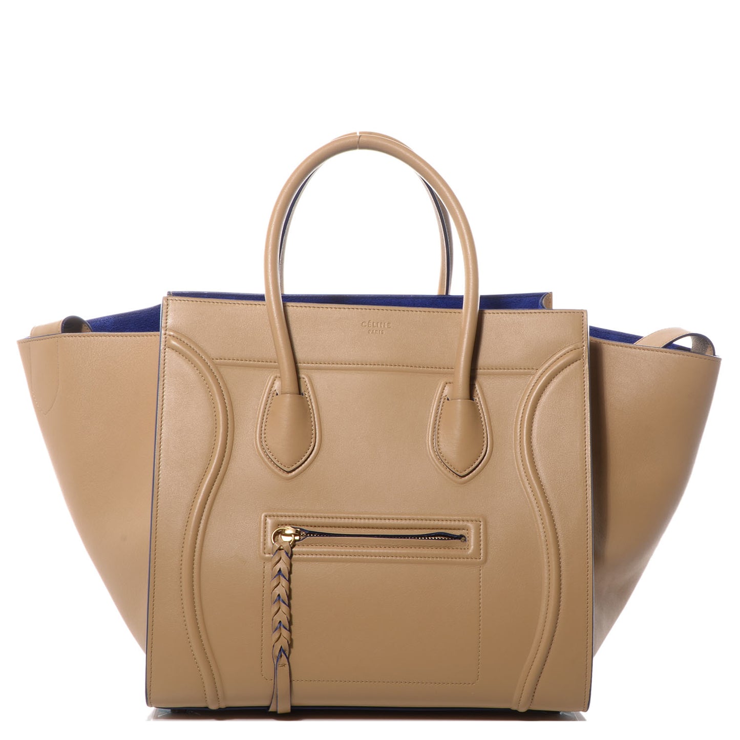 Smooth Calfskin Color Trim Medium Phantom Luggage Dune Cobalt