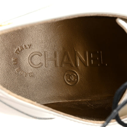 Chanel Patent CC Lace Up Ankle Boots 37.5 White 8 of 13