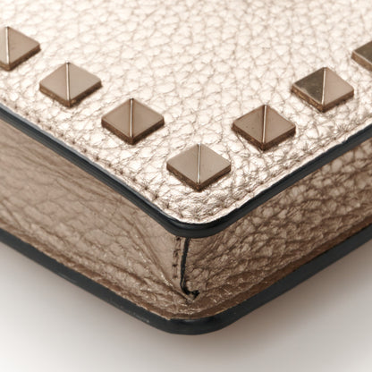 Valentino Garavani Metallic Pebbled Calfskin Rockstud Phone Case With Chain Sasso 12 of 12