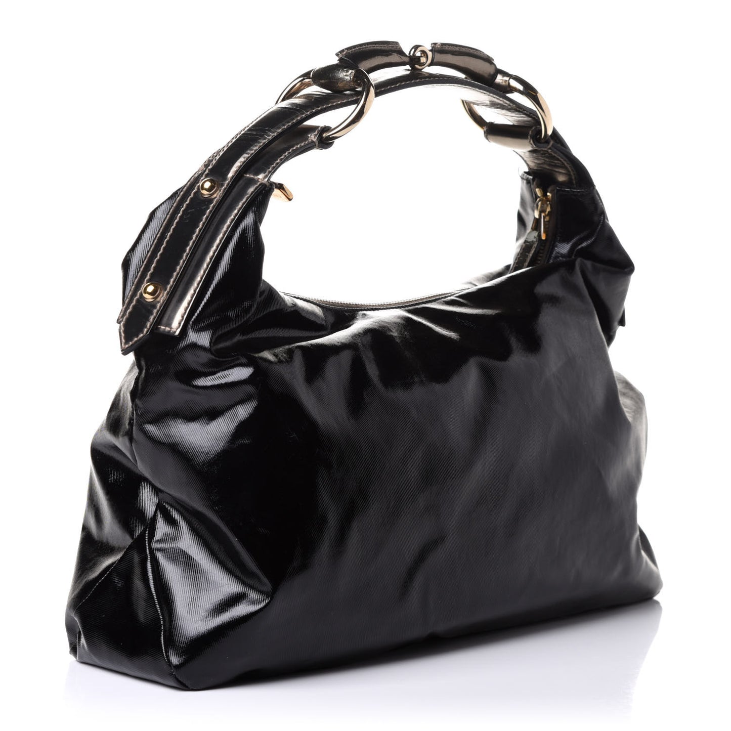 Dialux Medium Horsebit Chain Hobo Black