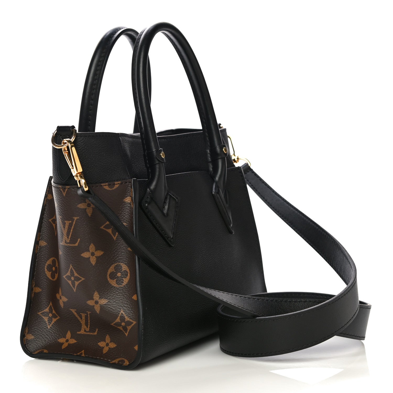 Louis Vuitton Calfskin Monogram On My Side PM Black 3 of 9