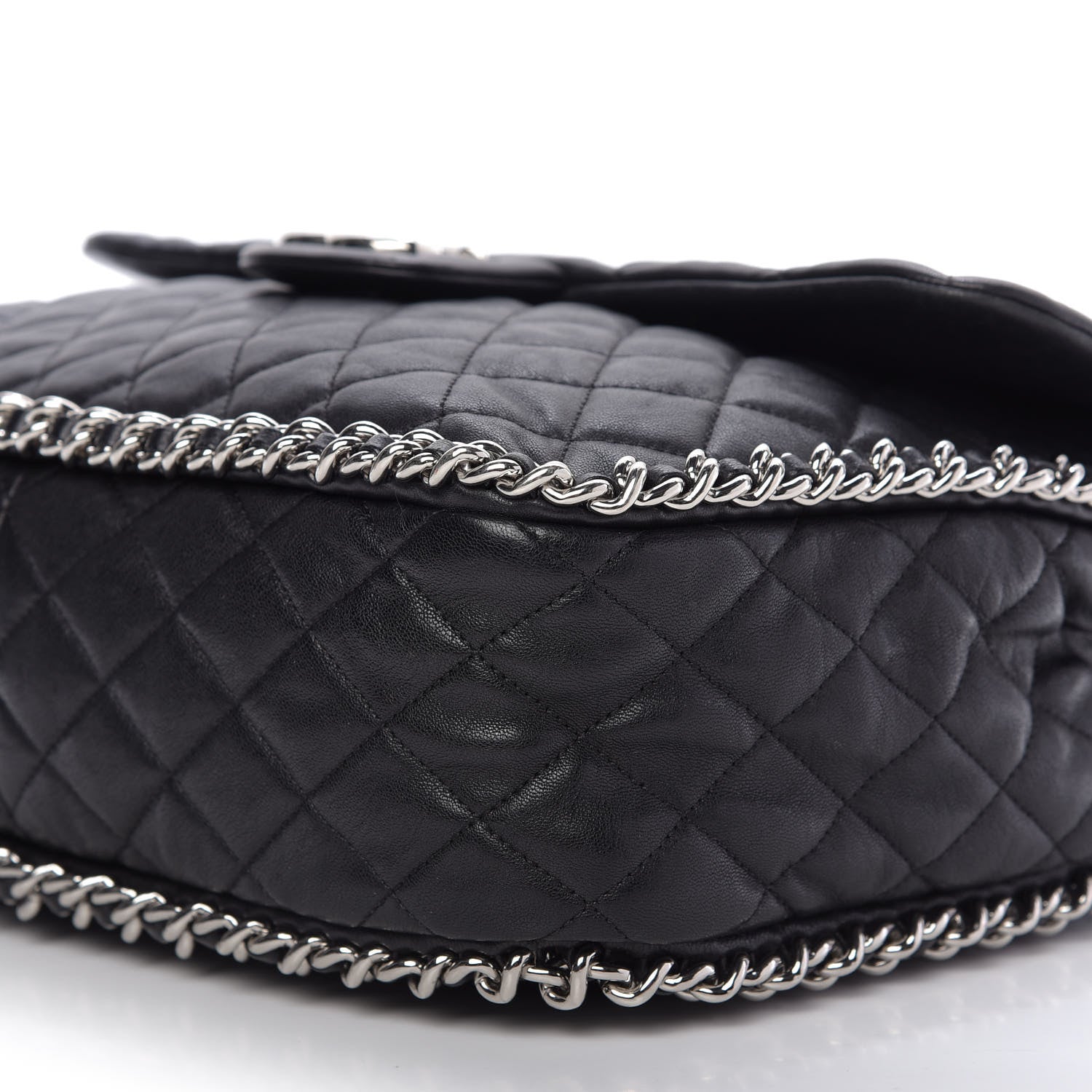 Chanel Washed Lambskin Quilted Maxi Chain Around Flap Black 7 of 10