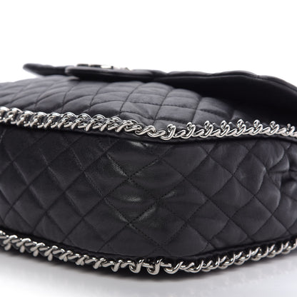 Chanel Washed Lambskin Quilted Maxi Chain Around Flap Black 7 of 10