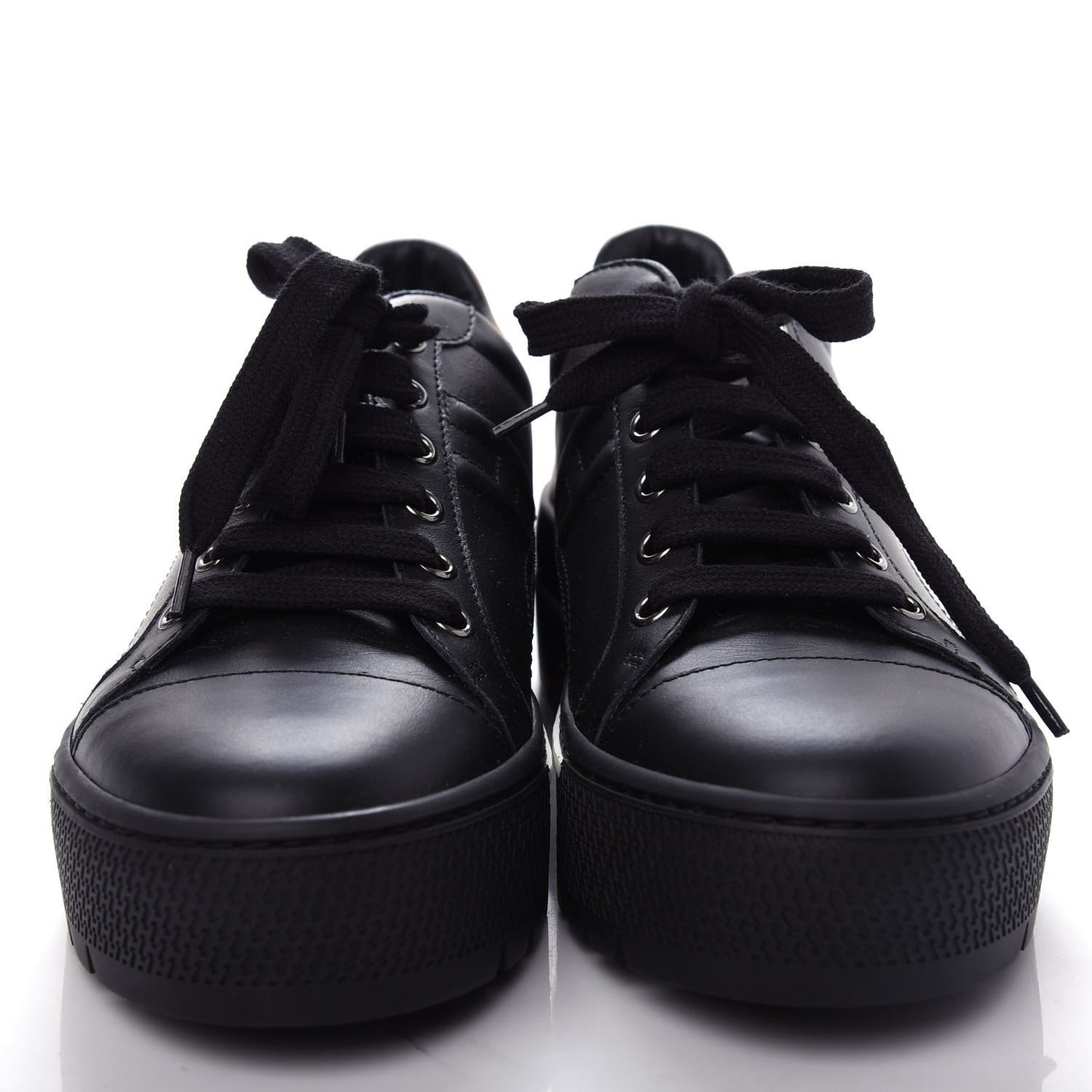 Calfskin Womens Jungle Love Voltage Sneakers 37.5 Black